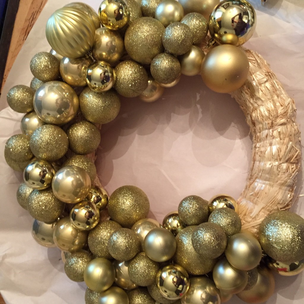 Sharing all my tips & tricks for How to Make a Christmas ball Wreath that is easy to make in just 2 hours, inexpensive (less than $20) & looks fabulous for your Christmas decorating with pictures & step by step instructions!