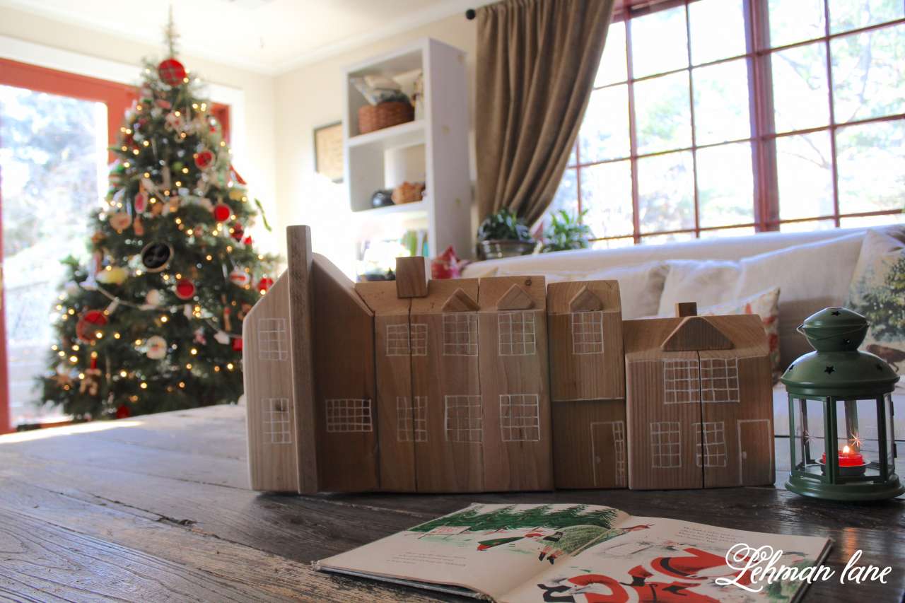DIY - Cedar post houses for Christmas - Home for Christmas Hop