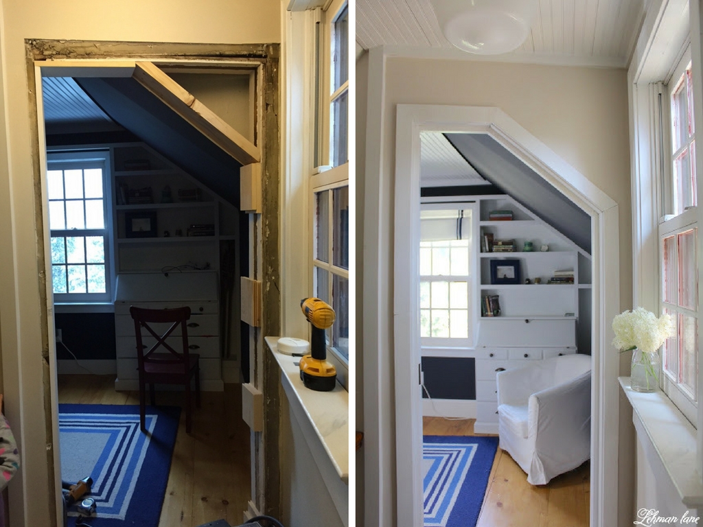 Stop by to see all the progress we made for our farmhouse fixer upper! hallway