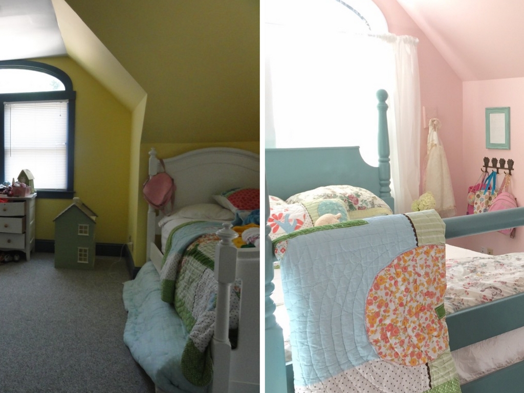 Stop by to see all the progress we made for our farmhouse fixer upper! girl's bedroom