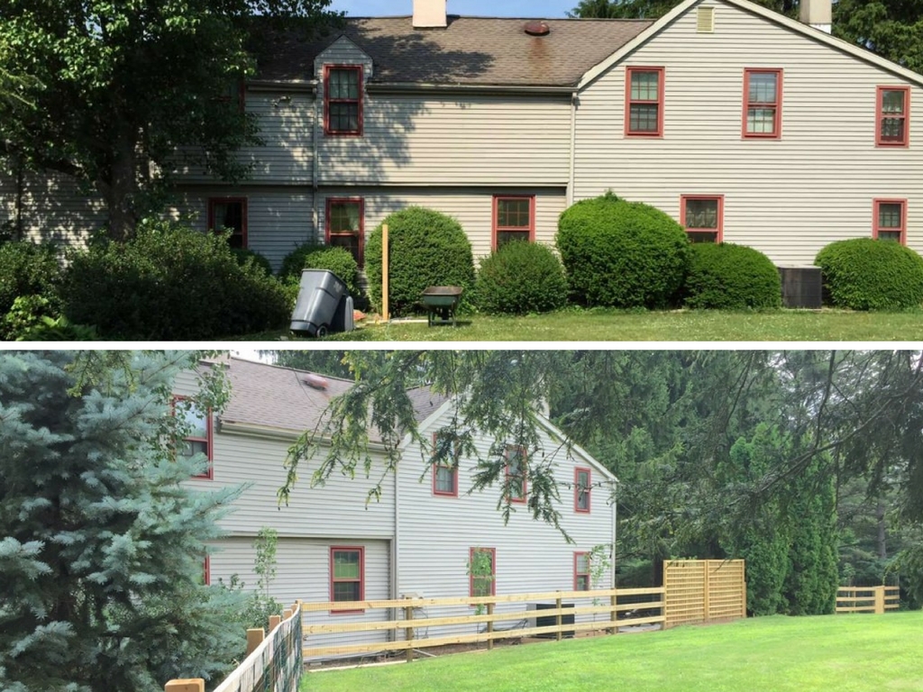 Stop by to see all the progress we made for our farmhouse fixer upper! exterior back