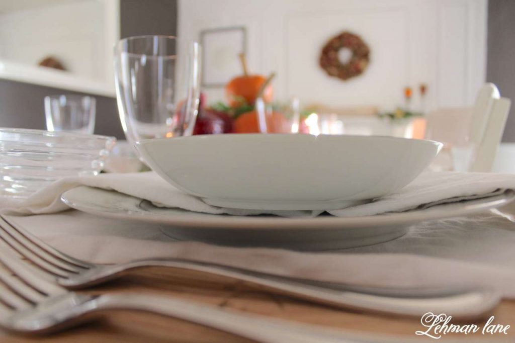 Quick and Simple Thanksgiving Table Setting = decorating in under 10 mins - create & share challenge - Lehman lane 