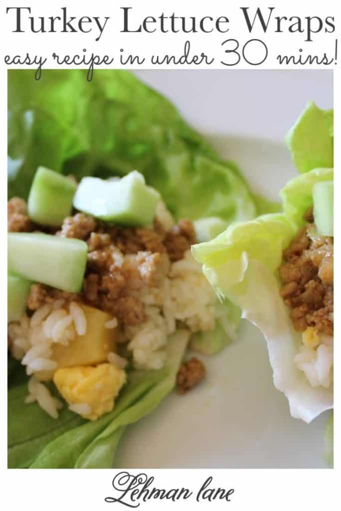 Sharing all the details of how to make our family's favorite easy recipe for turkey lettuce wraps with ground turkey, step by step instructions & pictures in 30 minutes! #turkeylettucewraps #groundturkey https://lehmanlane.net