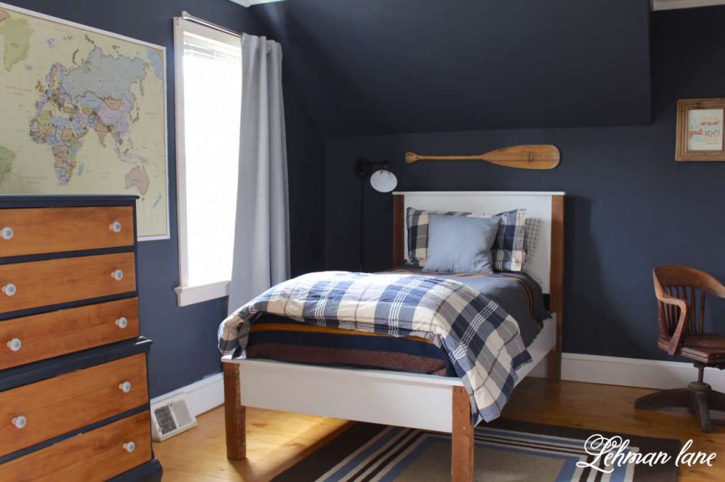 Awesome Navy Boys Bedroom Renovation & reveal with 7 Plus DIY Projects - Lehman Lane