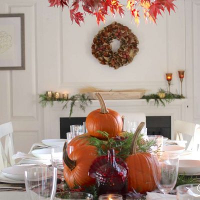 Quick and Simple Thanksgiving Table Setting = decorating in under 10 mins - create & share challenge - Lehman lane