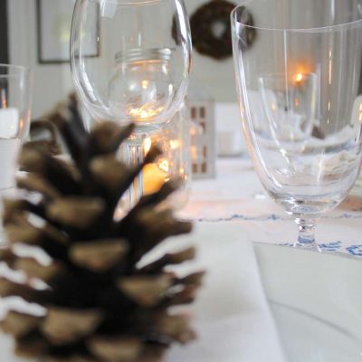 Decorating a Winter Table