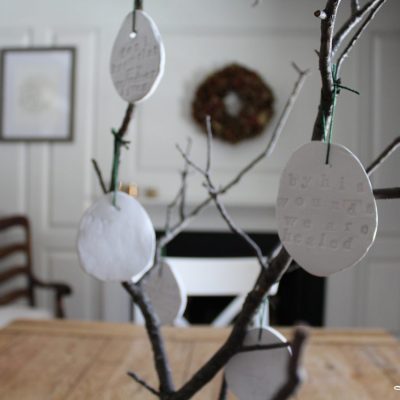 Stick Tree and Clay Ornaments for Easter