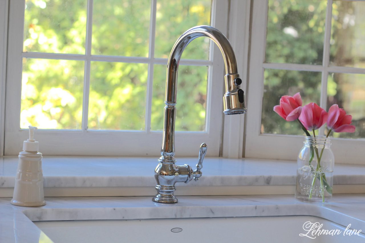 I am sharing our new GORGEOUS farmhouse sink and faucet for our kitchen. Woo Hoo!!! I can not believe what a difference this sink makes to our kitchen remodel.