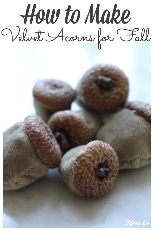 DIY Velvet Acorns -   They were very simple to make & only took about 10 minutes per acorn.  Plus, they were totally free for me to make. #DIY #velvetacorns #acorns #falldiy #thanksgiving https://lehmanlane.net