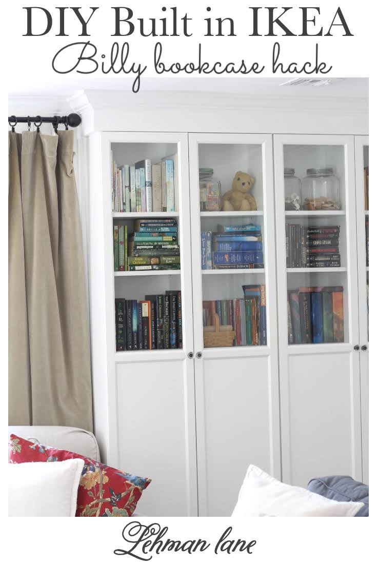 Awesome DIY Ikea Billy Bookcase Hack Built in with Oxberg Glass Doors ...