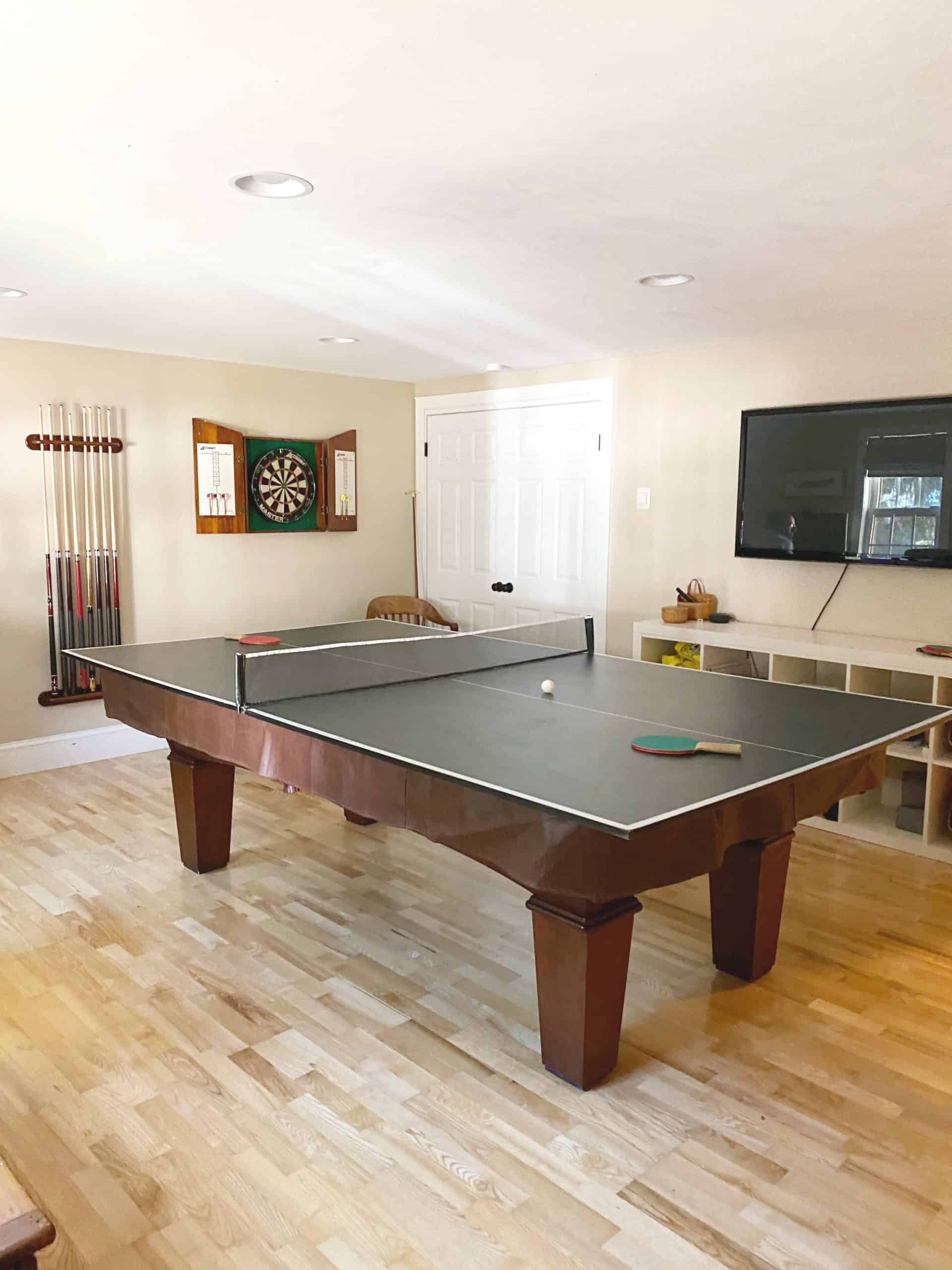 Easy DIY Ping Pong Table Top Storage for a Pool Table for just $25 ...