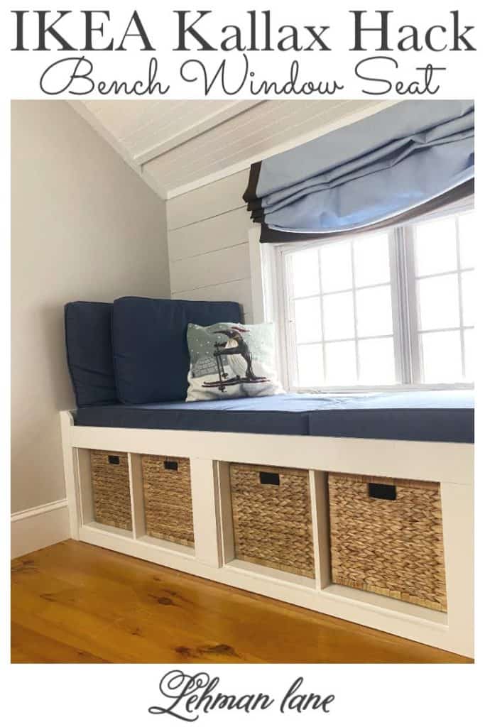 Sharing all our tips and tricks of how we made this easy and awesome DIY Window Seat using a Ikea Kallax Hack Bookshelf as a Bench with step by step pictures. We made the Kallax window seat large enough so it could double as a bed for overnight guests with bookcases underneath to provide extra storage. #ikea #kallaxhack #diybuiltins https://lehmanlane.net