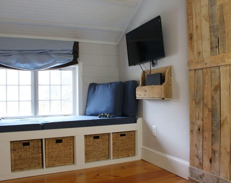 Sharing all our tips and tricks of how we made this easy and awesome DIY Window Seat using a Ikea Kallax Hack Bookshelf as a Bench with step by step pictures. We made the Kallax window seat large enough so it could double as a bed for overnight guests with bookcases underneath to provide extra storage.