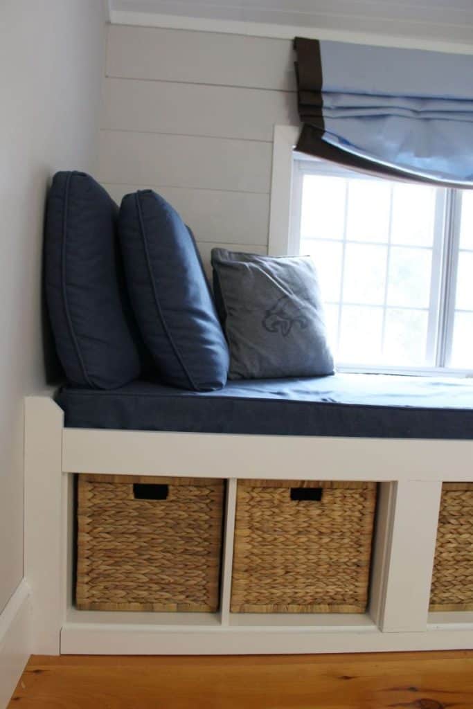 Sharing all our tips and tricks of how we made this easy and awesome DIY Window Seat using a Ikea Kallax Hack Bookshelf as a Bench with step by step pictures. We made the Kallax window seat large enough so it could double as a bed for overnight guests with bookcases underneath to provide extra storage.